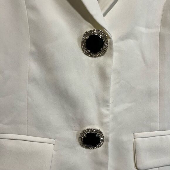 I am the Present Blazer Dress by Yaylee Large Back Pink Bow White Mini Dress SzS - Picture 6 of 16